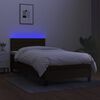 vidaXL Box spring postel s matrac&iacute; a LED čern&aacute; 90x200 cm textil