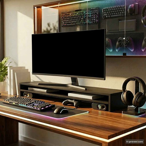 vidaXL Stojan na monitor čern&yacute; 100 x 24 x 13 cm kompozitn&iacute; dřevo