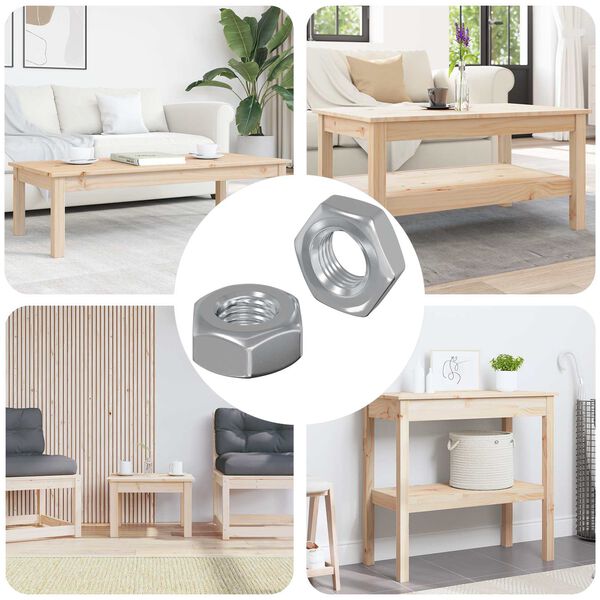 vidaXL &Scaron;estihrann&eacute; matice 2 pcs Stř&iacute;brn&aacute; m8 Železo