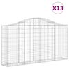 vidaXL Klenut&eacute; gabionov&eacute; ko&scaron;e 13ks 200x30x100/120cm pozinkovan&eacute; železo