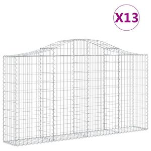 vidaXL Klenut&eacute; gabionov&eacute; ko&scaron;e 13ks 200x30x100/120cm pozinkovan&eacute; železo