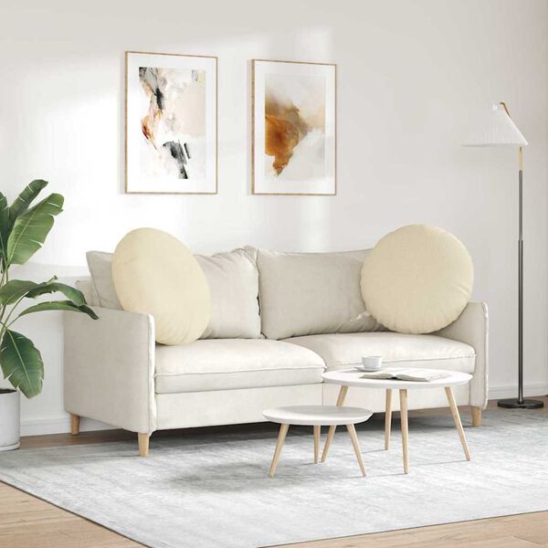 vidaXL Polštáře na sedadla 2 pcs Krémová Ø80 x 29 cm textil