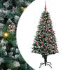 vidaXL Uměl&yacute; v&aacute;nočn&iacute; stromeček Zelen&aacute; 150 cm PVC, ocel a plast