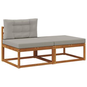 vidaXL Rohov&aacute; pohovka s pol&scaron;t&aacute;řem 2 Kus Př&iacute;rodn&iacute; Masivn&iacute; ak&aacute;tov&eacute; dřevo