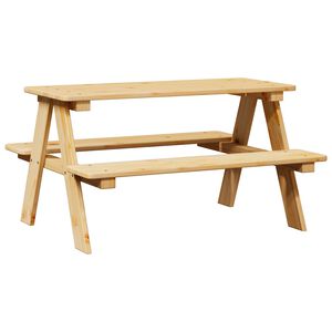 vidaXL Dětsk&yacute; stůl s lavicemi "IRUN" 90x79,5x50 cm Masivn&iacute; dřevo