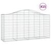 vidaXL Klenut&eacute; gabionov&eacute; ko&scaron;e 15ks 200x50x100/120cm pozinkovan&eacute; železo