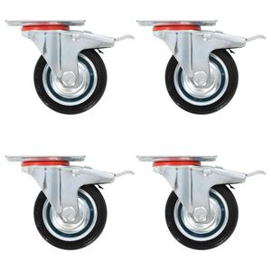 vidaXL Otočn&aacute; kolečka s dvojitou brzdou 4 ks 75 mm