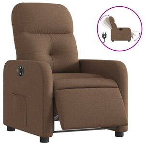 vidaXL Elektrick&eacute; polohovac&iacute; křeslo hněd&eacute; textil