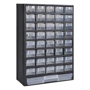 vidaXL &Uacute;ložn&yacute; plastov&yacute; box na n&aacute;řad&iacute; 41 z&aacute;suvek
