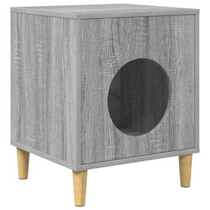 vidaXL Kočič&iacute; dům &Scaron;ed&yacute; Sonoma 42,5 x 40 x 53 cm Kompozitn&iacute; dřevo