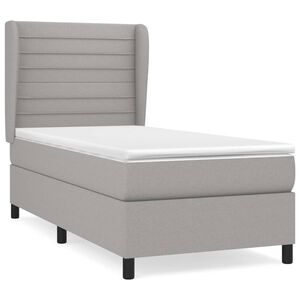 vidaXL Box spring postel s matrac&iacute; světle &scaron;ed&aacute; 80 x 200 cm textil