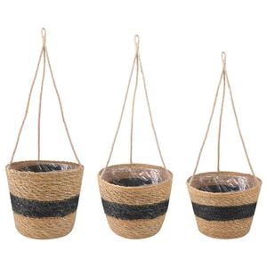 vidaXL 3 ks Přirozen&aacute; a čern&aacute; &Oslash;26 x 19 cm 100% mořsk&aacute; tr&aacute;va