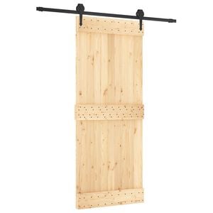 vidaXL Posuvn&eacute; dveře Přirozen&aacute; a čern&aacute; 85 x 210 cm