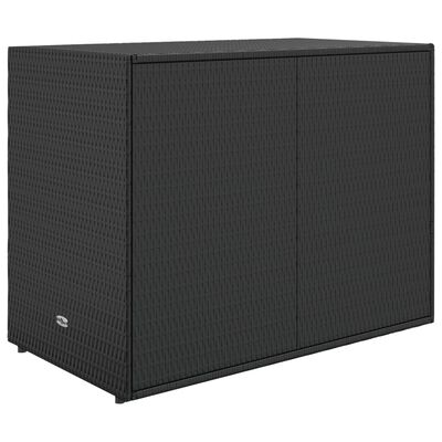 vidaXL Zahradní úložná skříň černá 100 x 55,5 x 80 cm polyratan