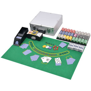 vidaXL Kombinovan&yacute; set poker/blackjack s 600 laserov&yacute;mi žetony hlin&iacute;k