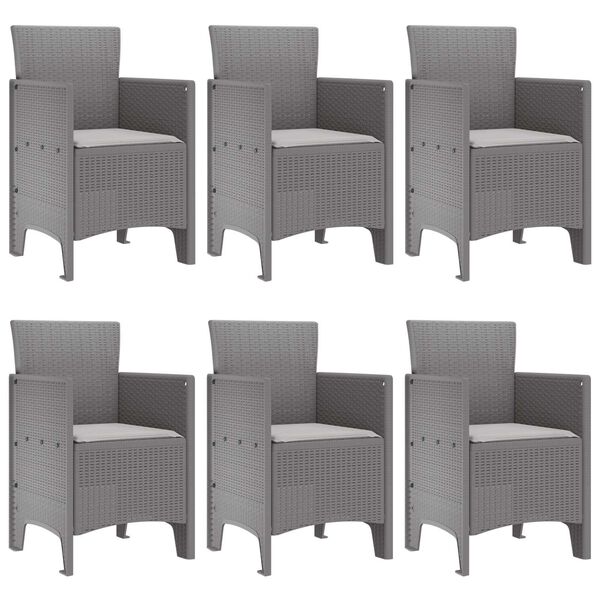 vidaXL Zahradn&iacute; j&iacute;deln&iacute; souprava 7 pcs Světle &scaron;ed&aacute; Ratan Polt