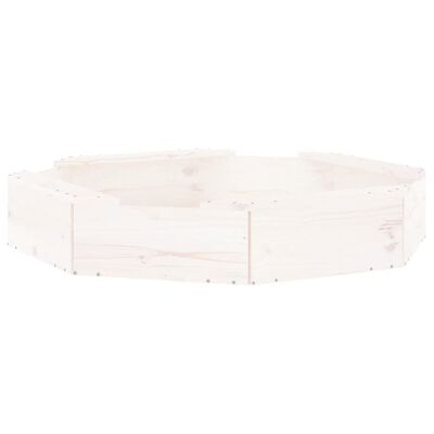 vidaXL Pískoviště se sedáky bílé osmiúhelník masivní borové dřevo