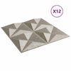 vidaXL N&aacute;stěnn&eacute; panely 12 pcs Origami beton 50 x 50 cm XPS pěna