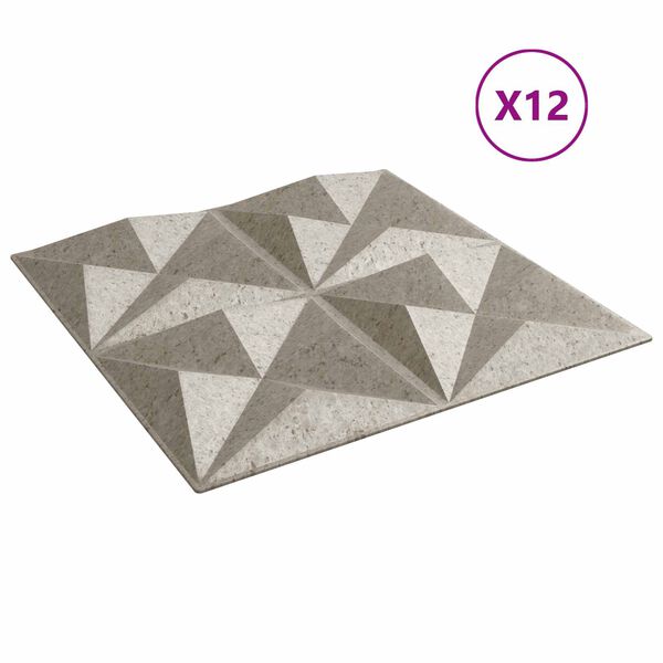 vidaXL N&aacute;stěnn&eacute; panely 12 pcs Origami beton 50 x 50 cm XPS pěna
