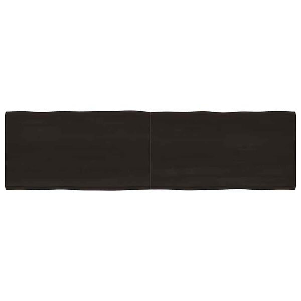 vidaXL Stolní deska tmavě hnědá 220x60x(2-4)cm ošetřený dub živá hrana