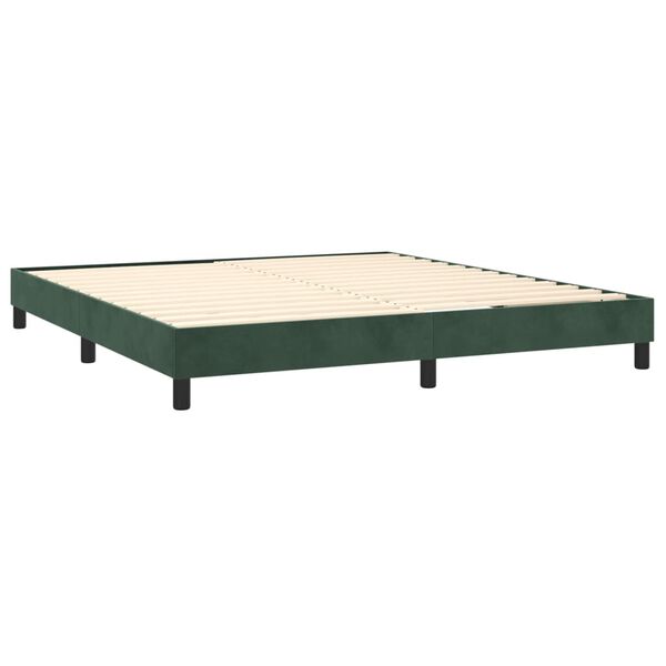 vidaXL Box spring postel s matrac&iacute; tmavě zelen&aacute; 180x200 cm samet