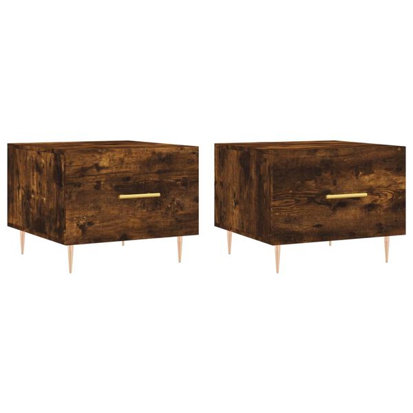 vidaXL Konferenčn&iacute; stolky 2 ks kouřov&yacute; dub 50x50x40cm kompozitn&iacute; dřevo