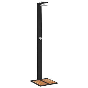 vidaXL Venkovn&iacute; sprcha čern&aacute; 50x55x224 cm polyratan a ak&aacute;ciov&eacute; dřevo
