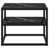 322854 vidaXL Console Table Black 50x40x40 cm Tempered Glass