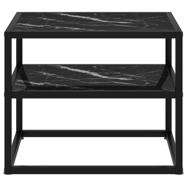 322854 vidaXL Console Table Black 50x40x40 cm Tempered Glass
