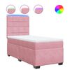 vidaXL Box spring postel s matrac&iacute; růžov&aacute; 90x200 cm samet