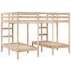 vidaXL Rám trojité patrové postele 140x200/70x140 cm masivní borovice