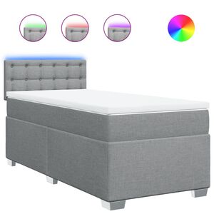 vidaXL Box spring postel s matrac&iacute; světle &scaron;ed&aacute; 80 x 200 cm textil