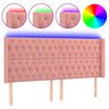 vidaXL Čelo postele s LED růžov&eacute; 203 x 16 x 118/128 cm samet