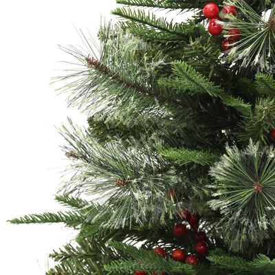 vidaXL Vánoční stromek s LED diodami a šiškami zelený 120 cm PVC a PE