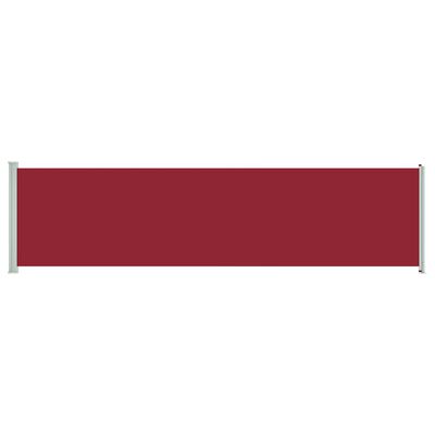 vidaXL Zatahovací boční markýza/zástěna na terasu 160x600 cm červená