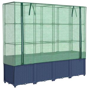 vidaXL Vyv&yacute;&scaron;en&yacute; z&aacute;hon s krytem na sklen&iacute;k, ratanov&yacute; vzhled 160 x 40 x 153 cm