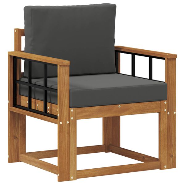 vidaXL Venkovn&iacute; pohovka Masivn&iacute; ak&aacute;ciov&eacute; dřevo a polyester Př&iacute;rodn&iacute;