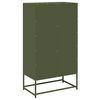 vidaXL Skř&iacute;ň highboard olivově zelen&aacute; 68x39x123 cm ocel