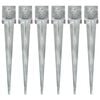 vidaXL Kotv&iacute;c&iacute; hroty 6 ks stř&iacute;brn&eacute; 14 x 14 x 91 cm pozinkovan&aacute; ocel