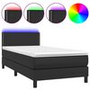 vidaXL Box spring postel s matrac&iacute; a LED čern&aacute; 100x200 cm uměl&aacute; kůže