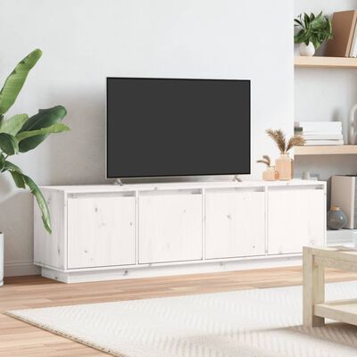 vidaXL TV skříňka bílá 156 x 37 x 45 cm masivní borové dřevo