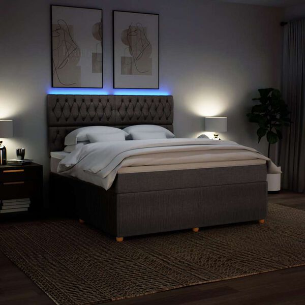 vidaXL Box spring postel s matrac&iacute; taupe 180x200 cm textil