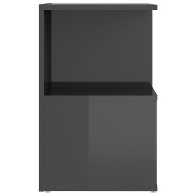 vidaXL Noční stolky 2 ks šedé vysoký lesk 35 x 35 x 55 cm dřevotříska