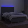vidaXL Box spring postel s matrac&iacute; a LED tmavě &scaron;ed&aacute; 140x190 cm textil
