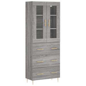 vidaXL Skř&iacute;ň highboard &scaron;ed&aacute; sonoma 69,5 x 34 x 180 cm kompozitn&iacute; dřevo