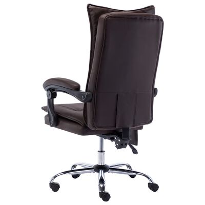 vidaXL Masážní kancelářská židle hnědá umělá kůže