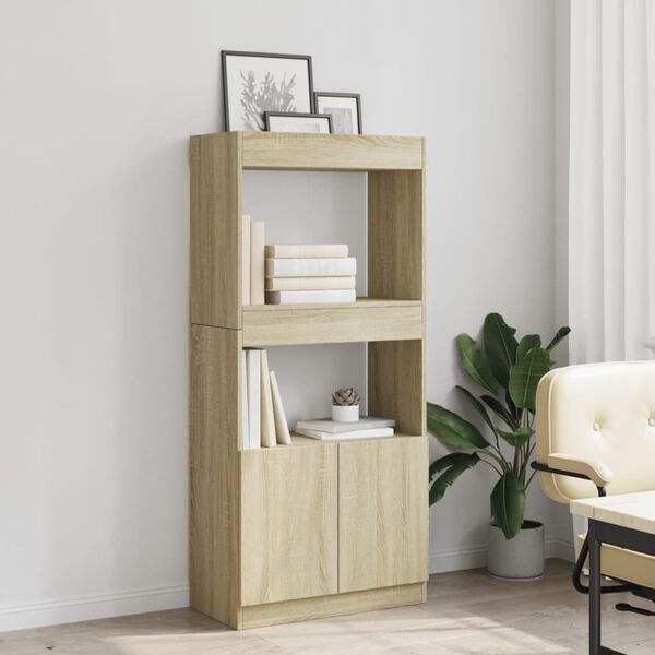 vidaXL Skř&iacute;ň highboard dub sonoma 63 x 33 x 140 cm kompozitn&iacute; dřevo