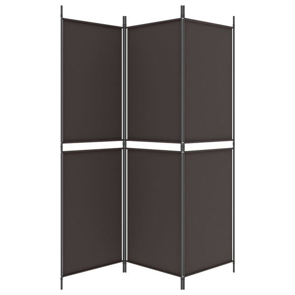 vidaXL 3dílný paraván hnědý 150x180 cm textil