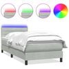vidaXL Box spring postel s matrac&iacute; a LED světle &scaron;ed&aacute; 80x210 cm samet