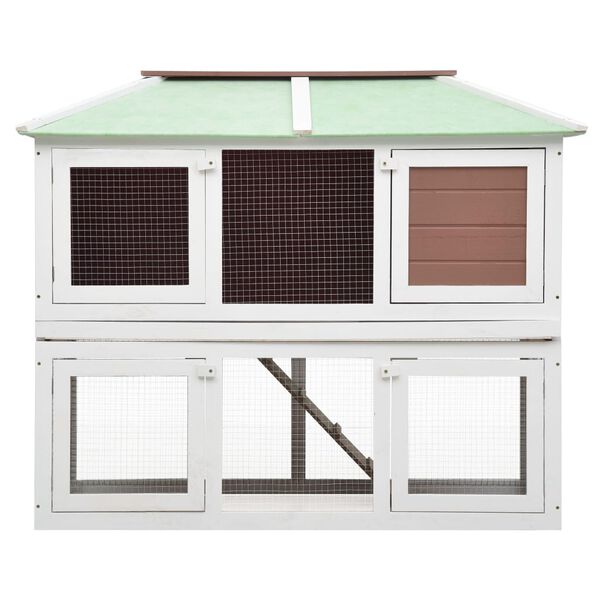 vidaXL Králíkárna dvoupatrová hnědá dřevěná